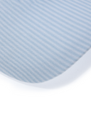 Blue-and-white striped sun hat