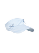 Blue-and-white striped sun hat
