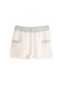 Gray-white knitted shorts
