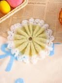 Handcrafted mohair scrunchie-chartreuse