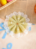 Handcrafted mohair scrunchie-chartreuse