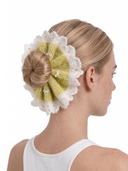 Handcrafted mohair scrunchie-chartreuse