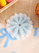 Handcrafted mohair scrunchie-turquoise