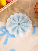 Handcrafted mohair scrunchie-turquoise