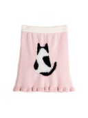 Playful cat-print strapless top